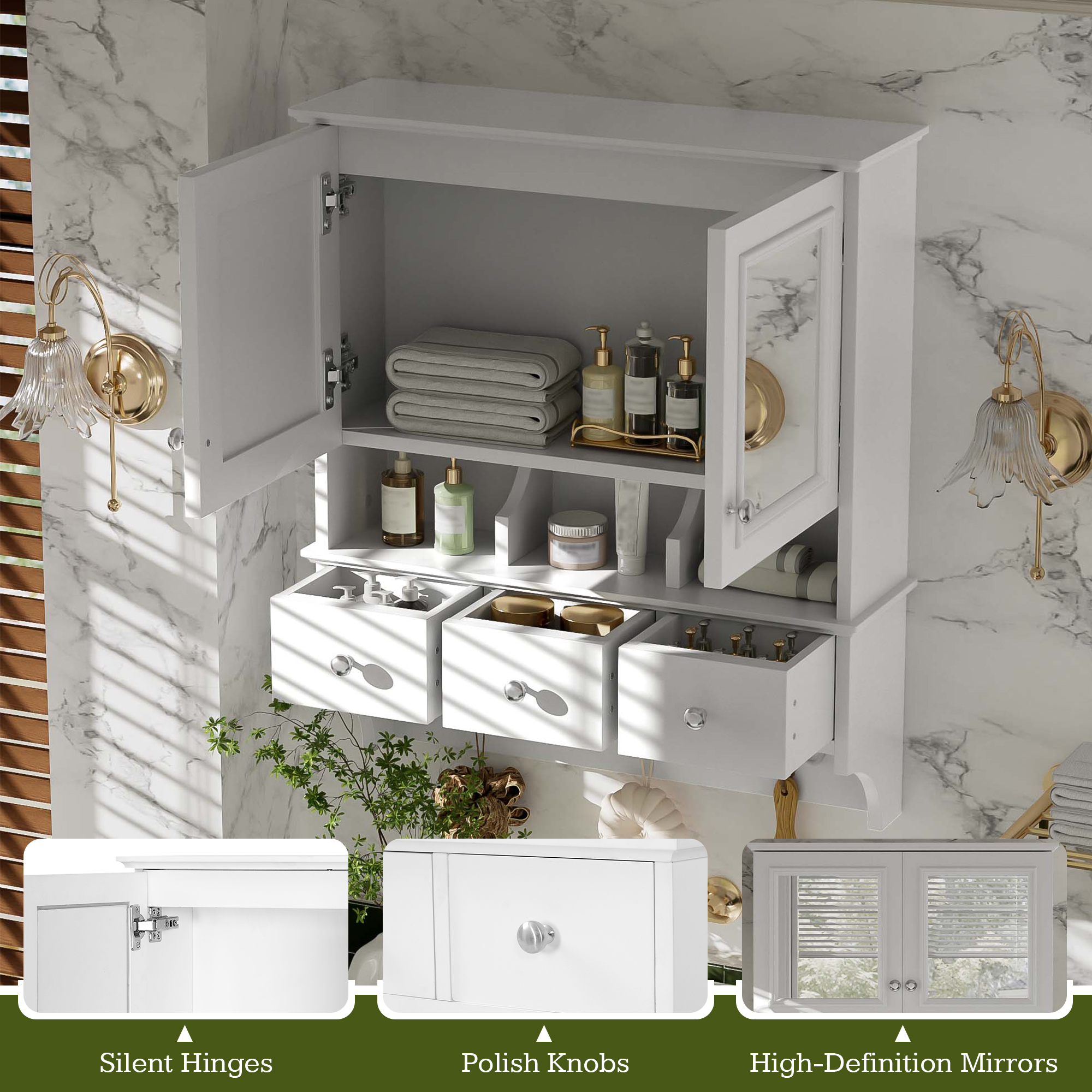 Bathroom Mirror Cabinet 24-inch