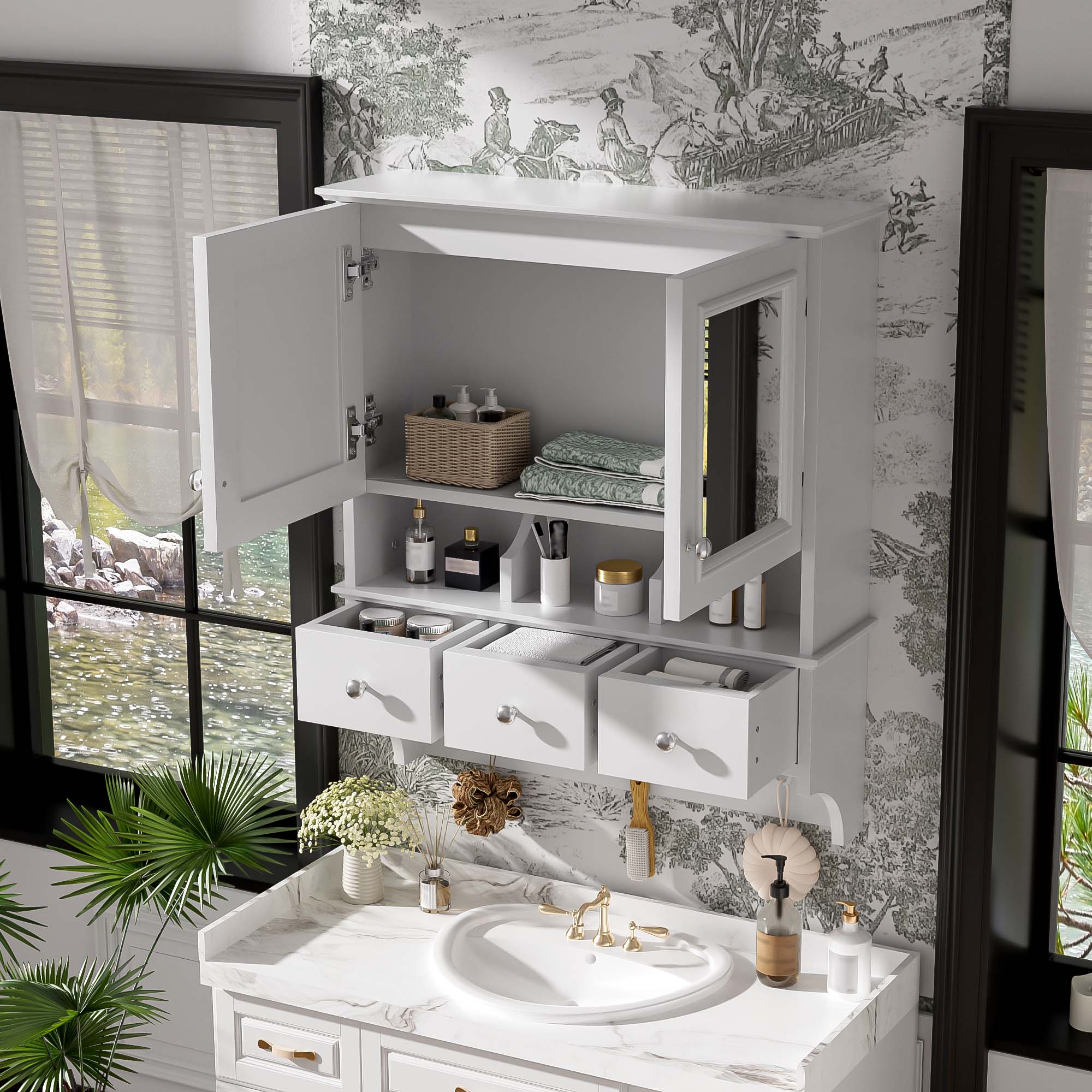 Bathroom Mirror Cabinet 24-inch