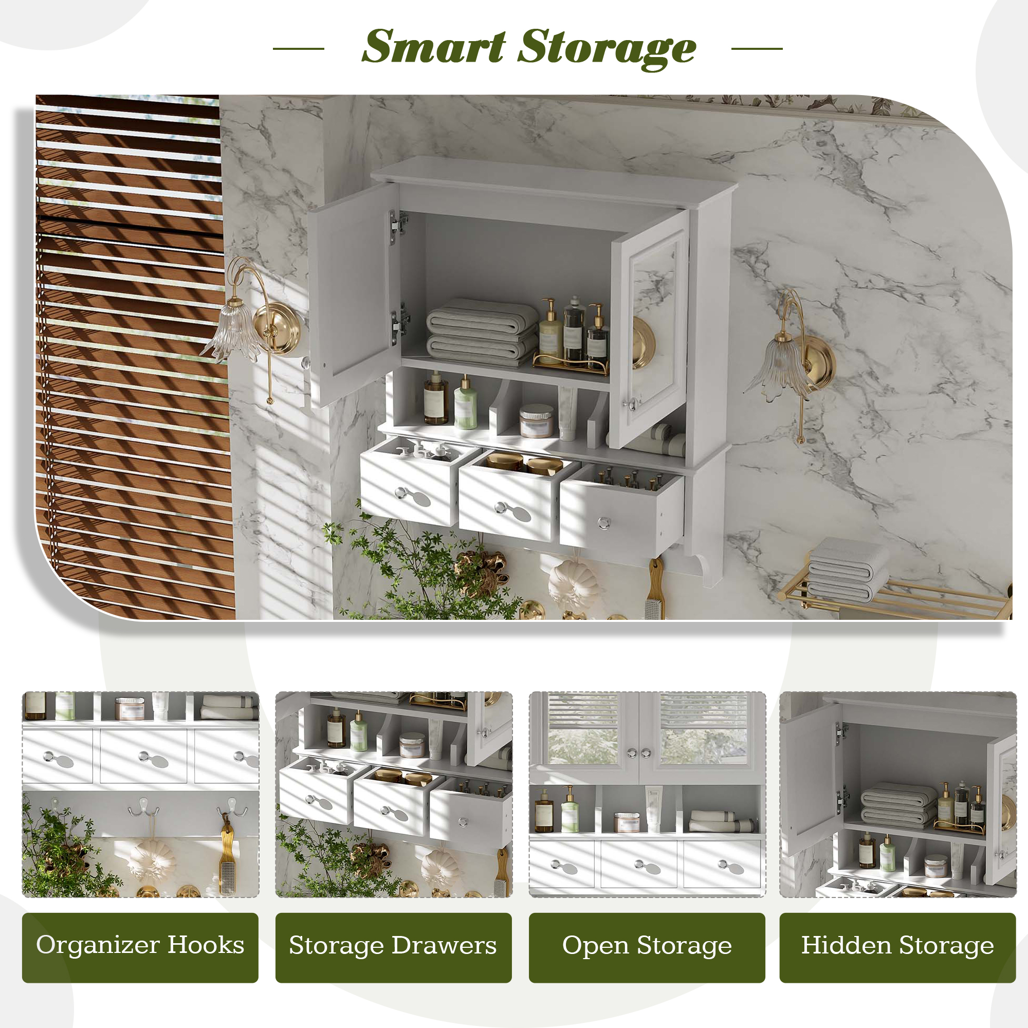 Bathroom Mirror Cabinet 24-inch