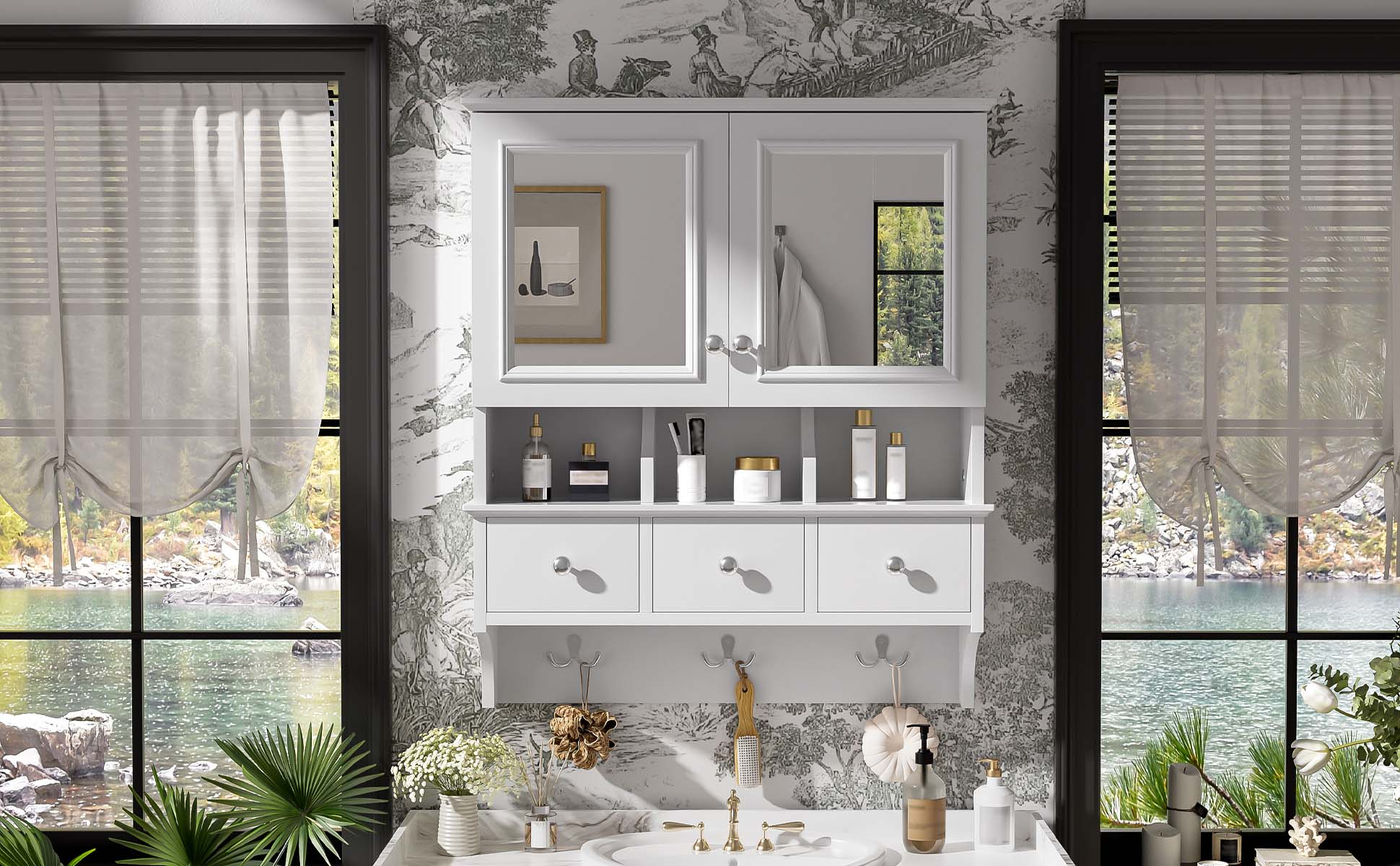 Bathroom Mirror Cabinet 24-inch