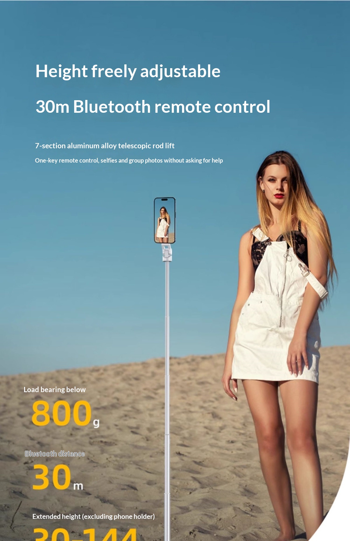 Top-down Shot Phone Selfie Stick Magnetic Phone Holder
