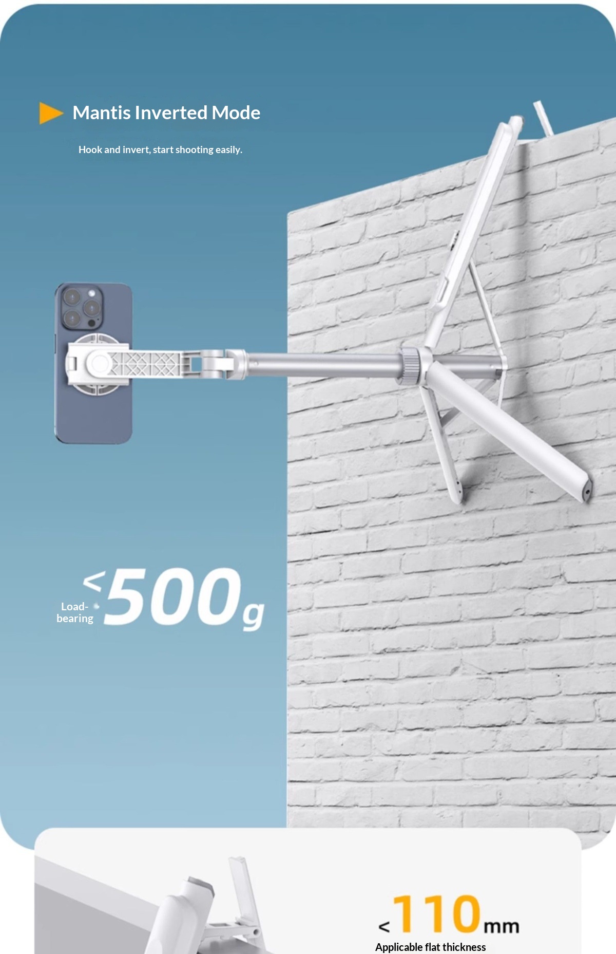 Top-down Shot Phone Selfie Stick Magnetic Phone Holder