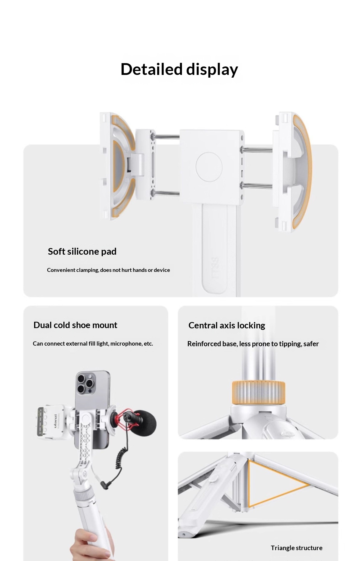 Top-down Shot Phone Selfie Stick Magnetic Phone Holder
