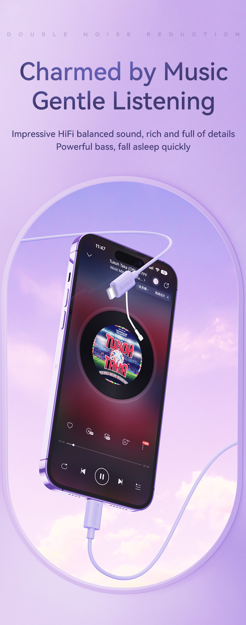 Remax Soft Sleep Earphones Wired Noise Cancelling