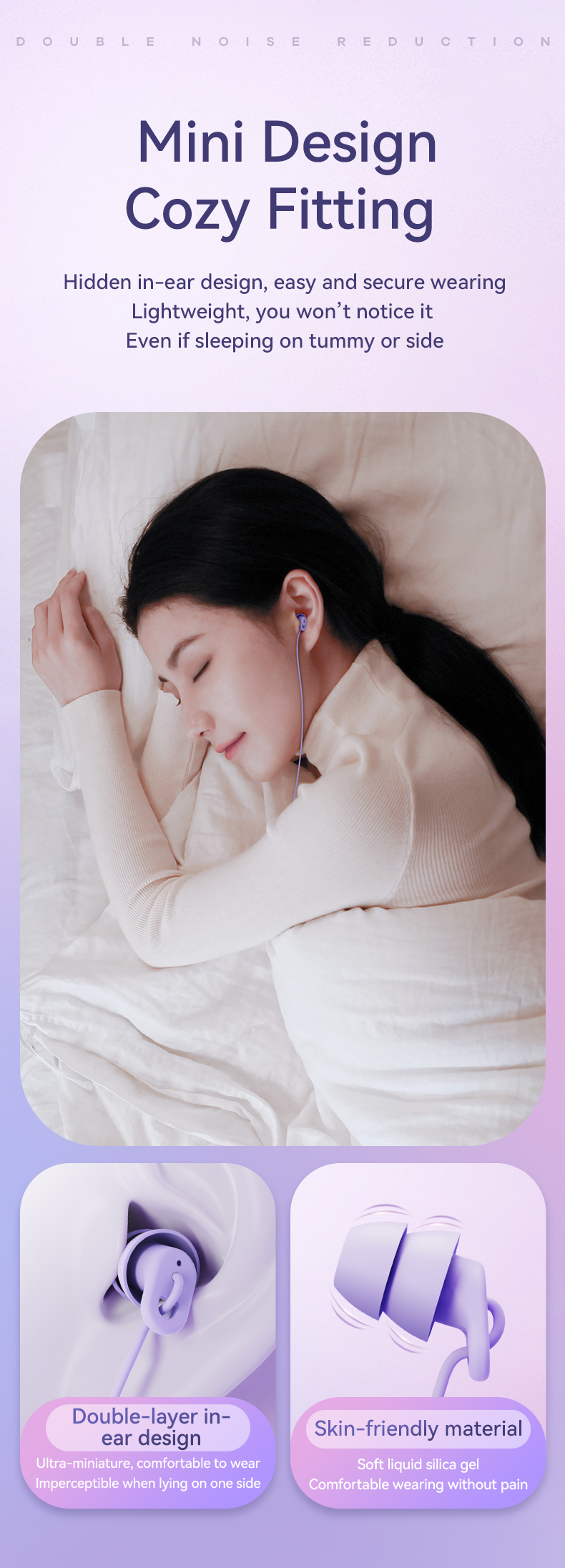 Remax Soft Sleep Earphones Wired Noise Cancelling