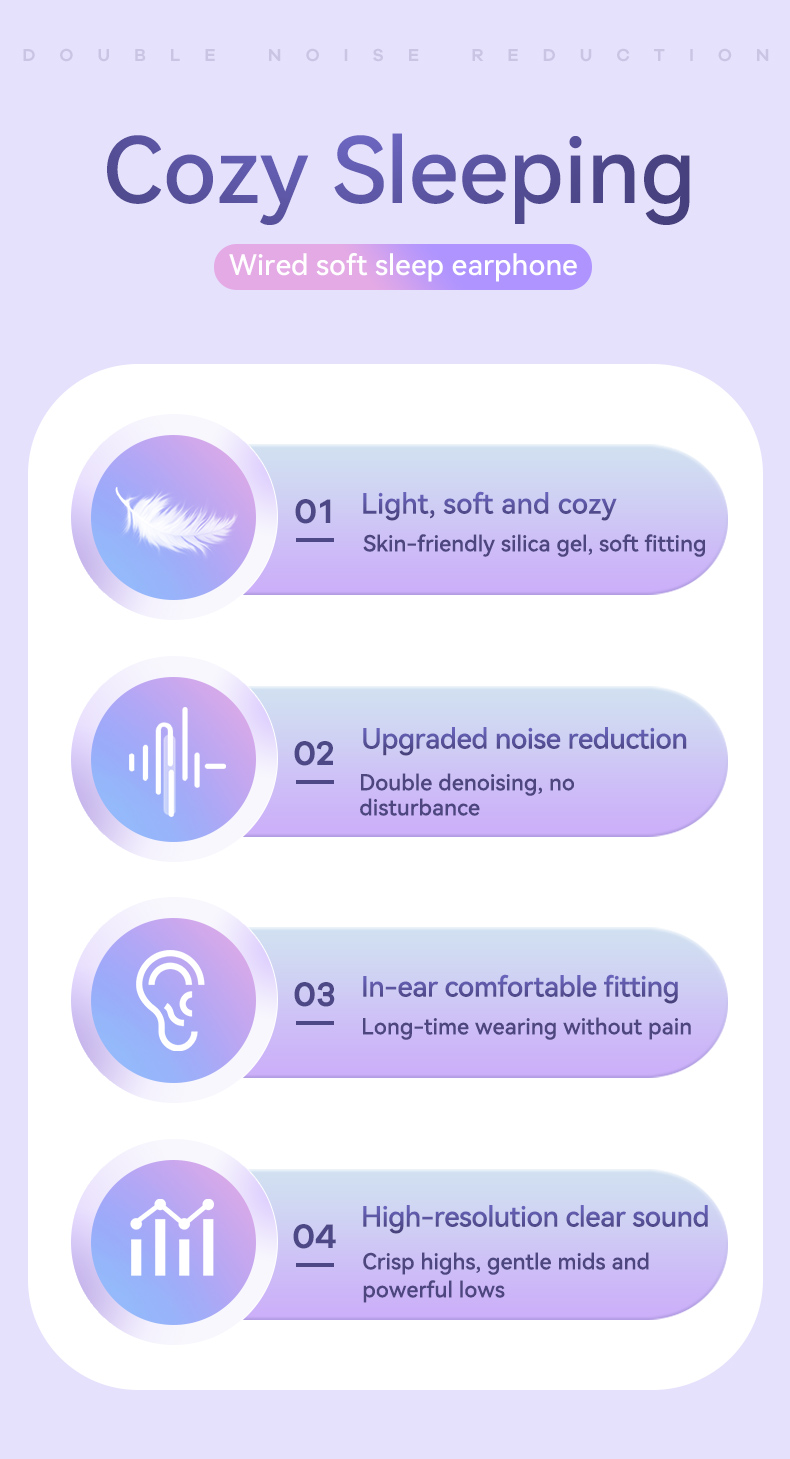 Remax Soft Sleep Earphones Wired Noise Cancelling