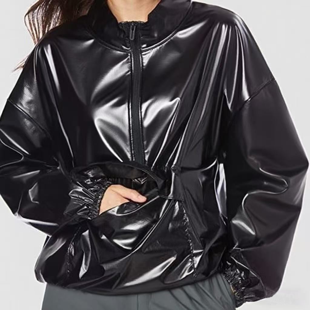 Faux Leather Hoodie