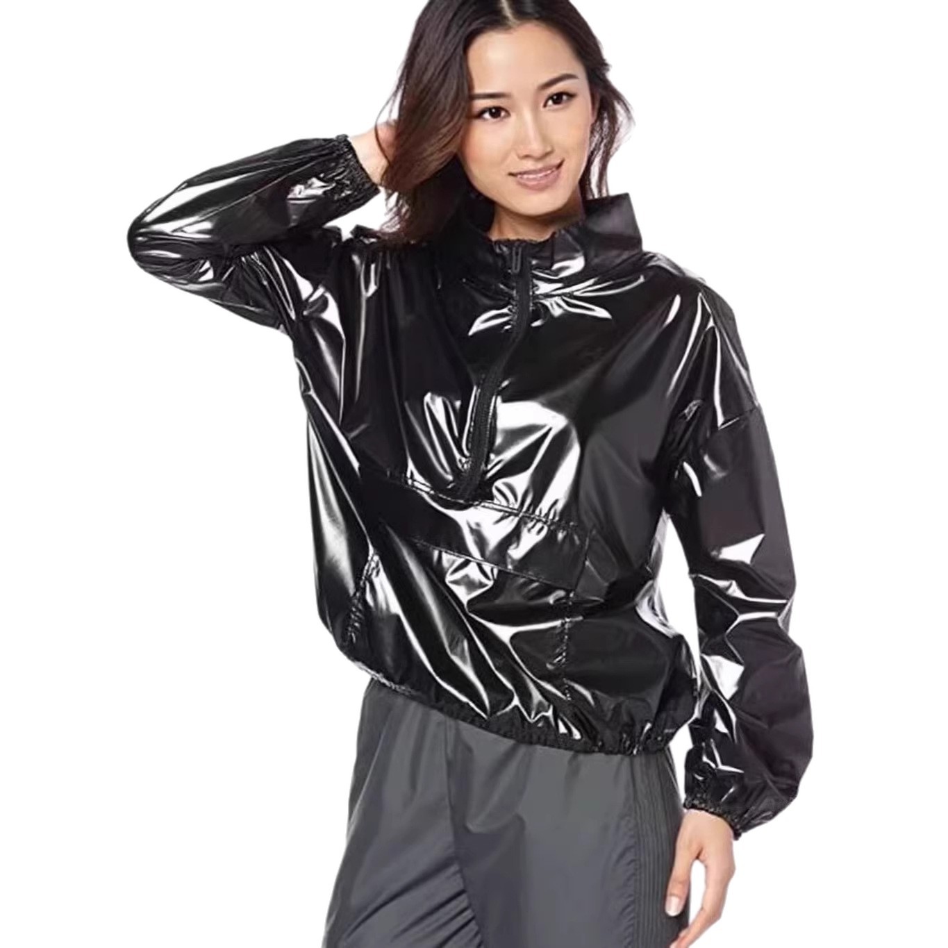 Faux Leather Hoodie