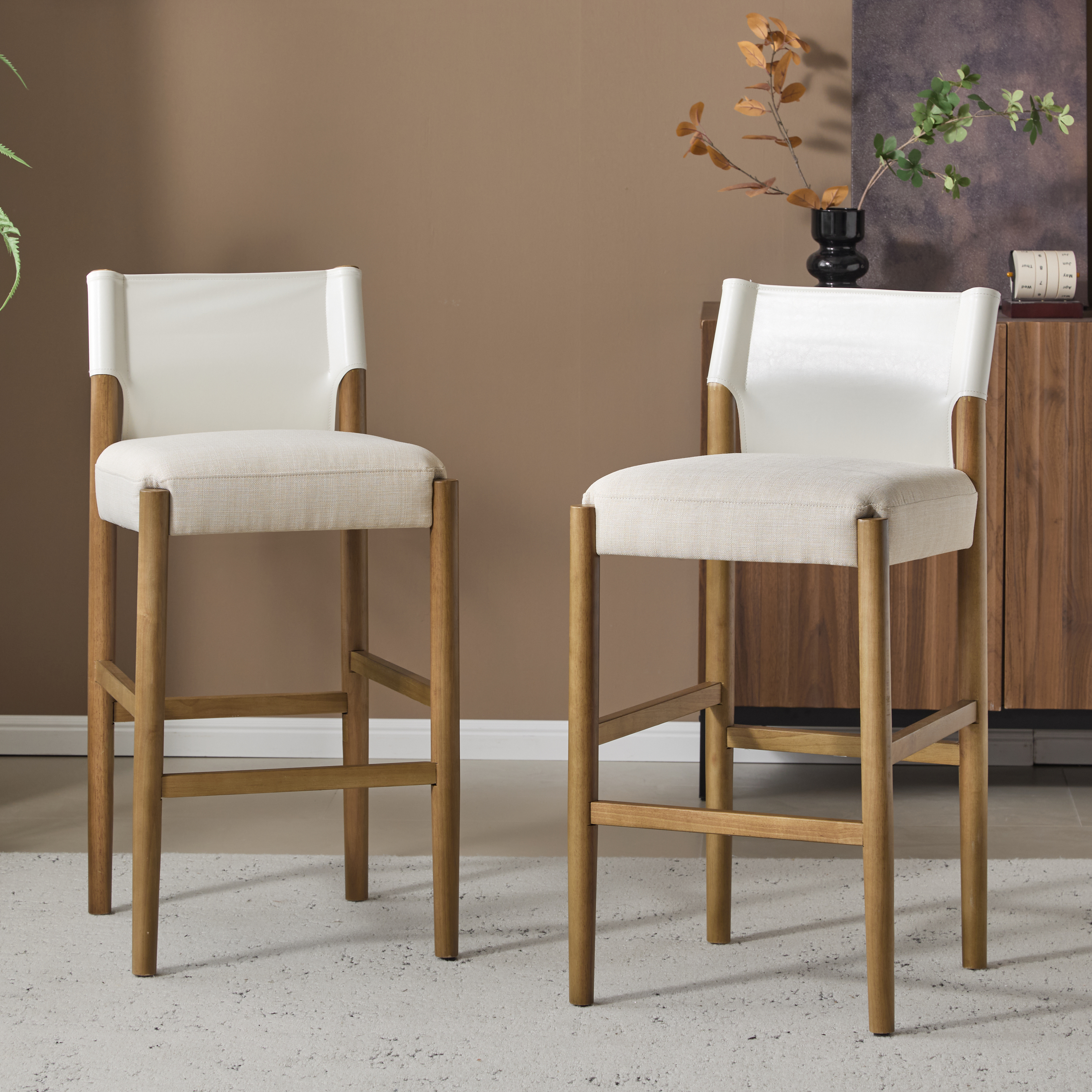 Wood Bar Stool With Cushion