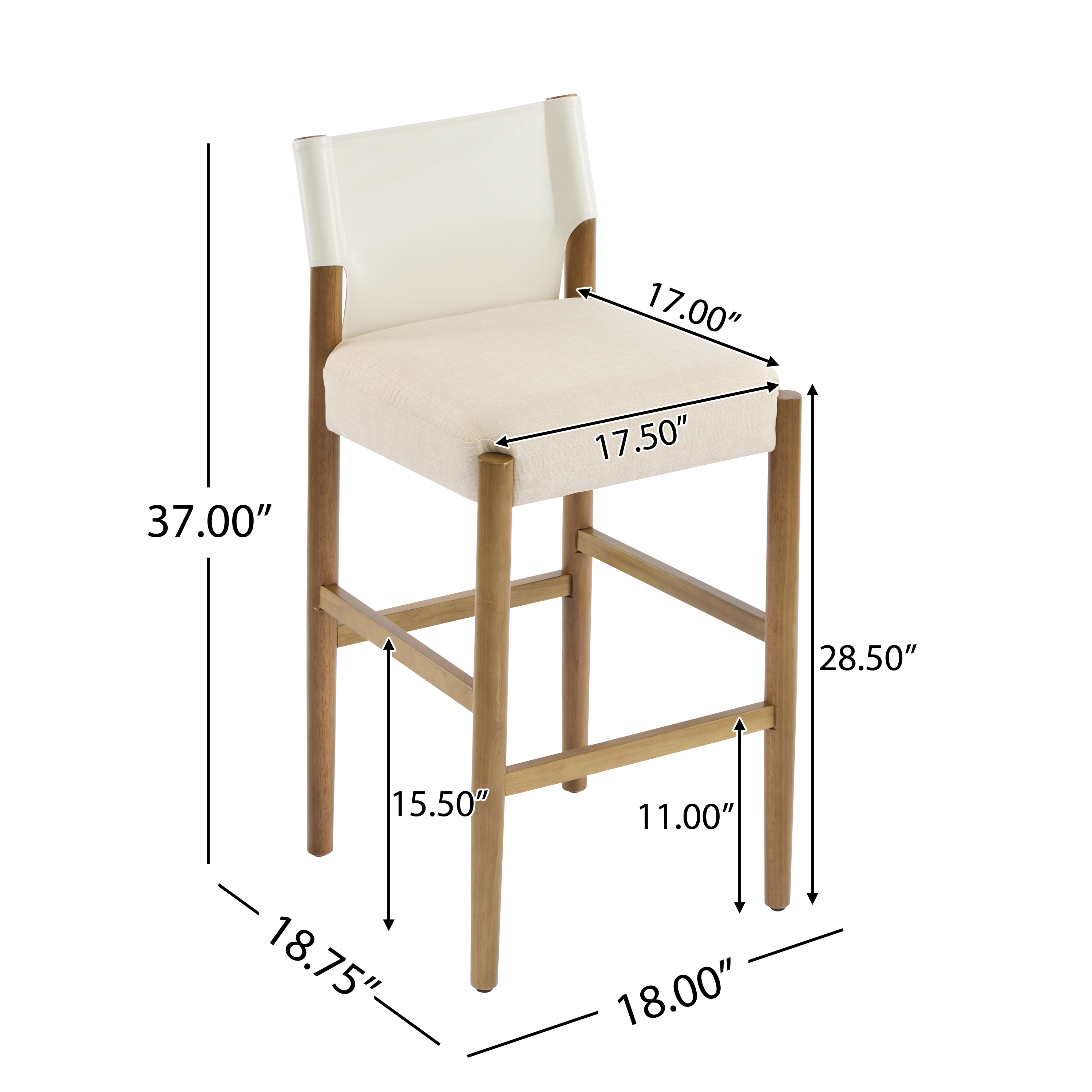 Wood Bar Stool With Cushion