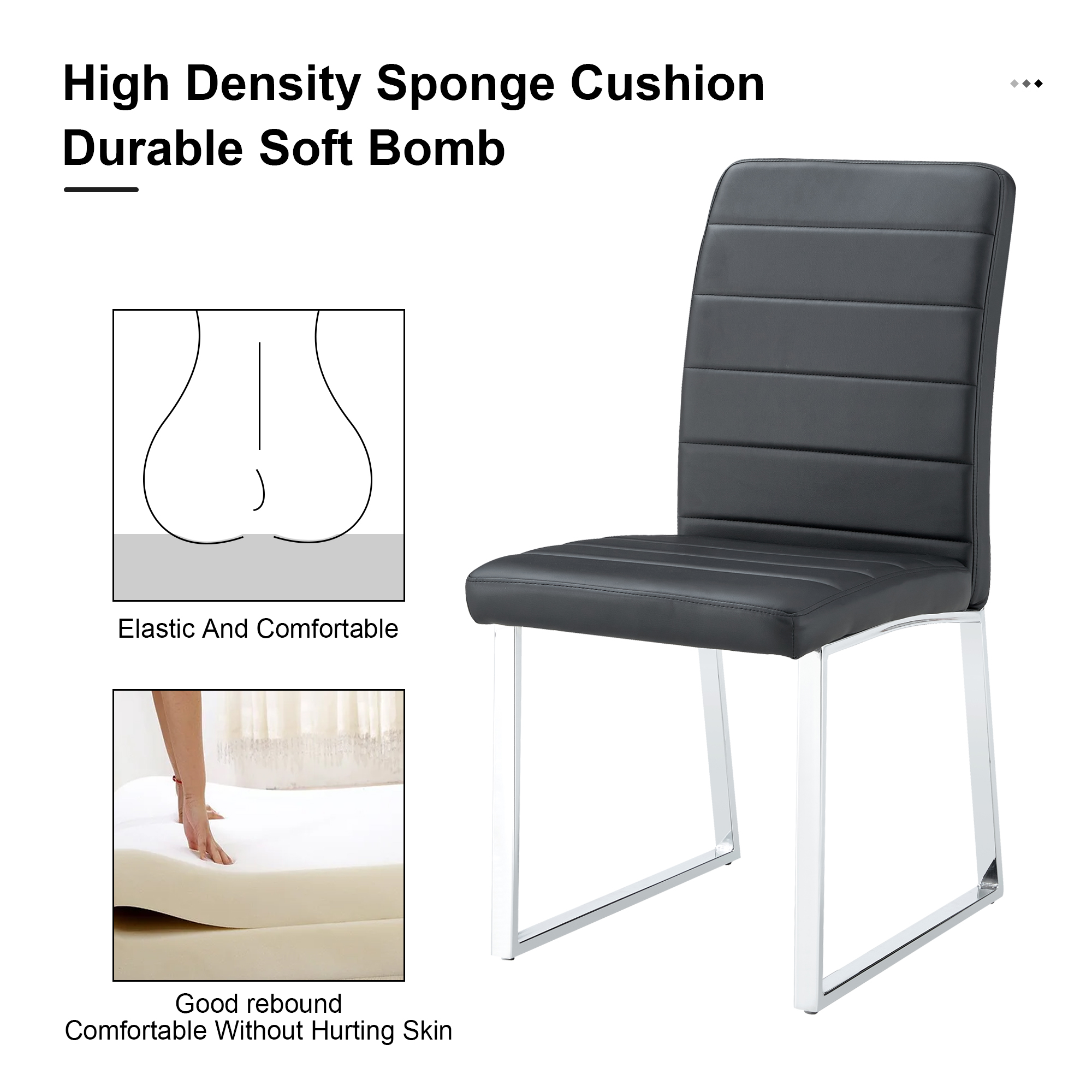 Heavy-duty Chairs Set Iron Frame