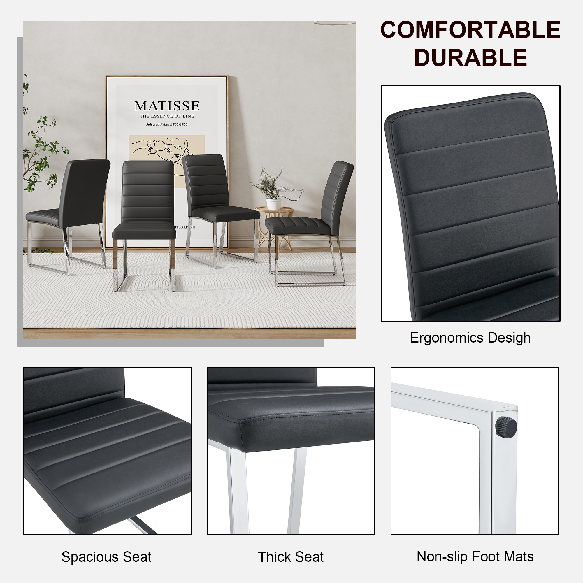 Heavy-duty Chairs Set Iron Frame