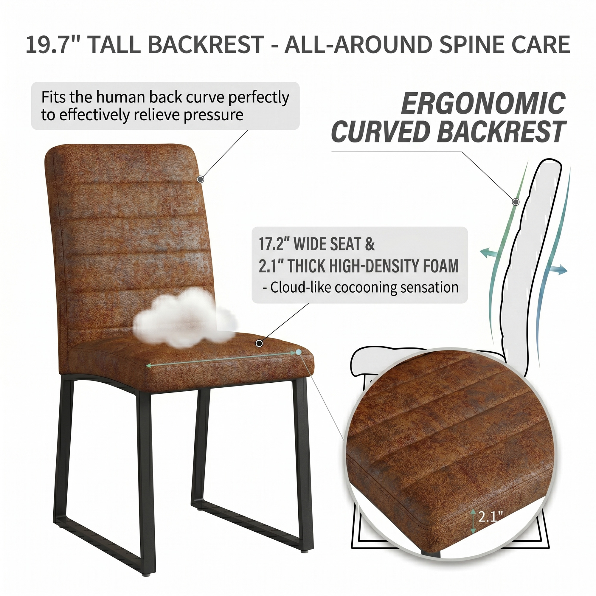 Heavy-duty Chairs Set Iron Frame