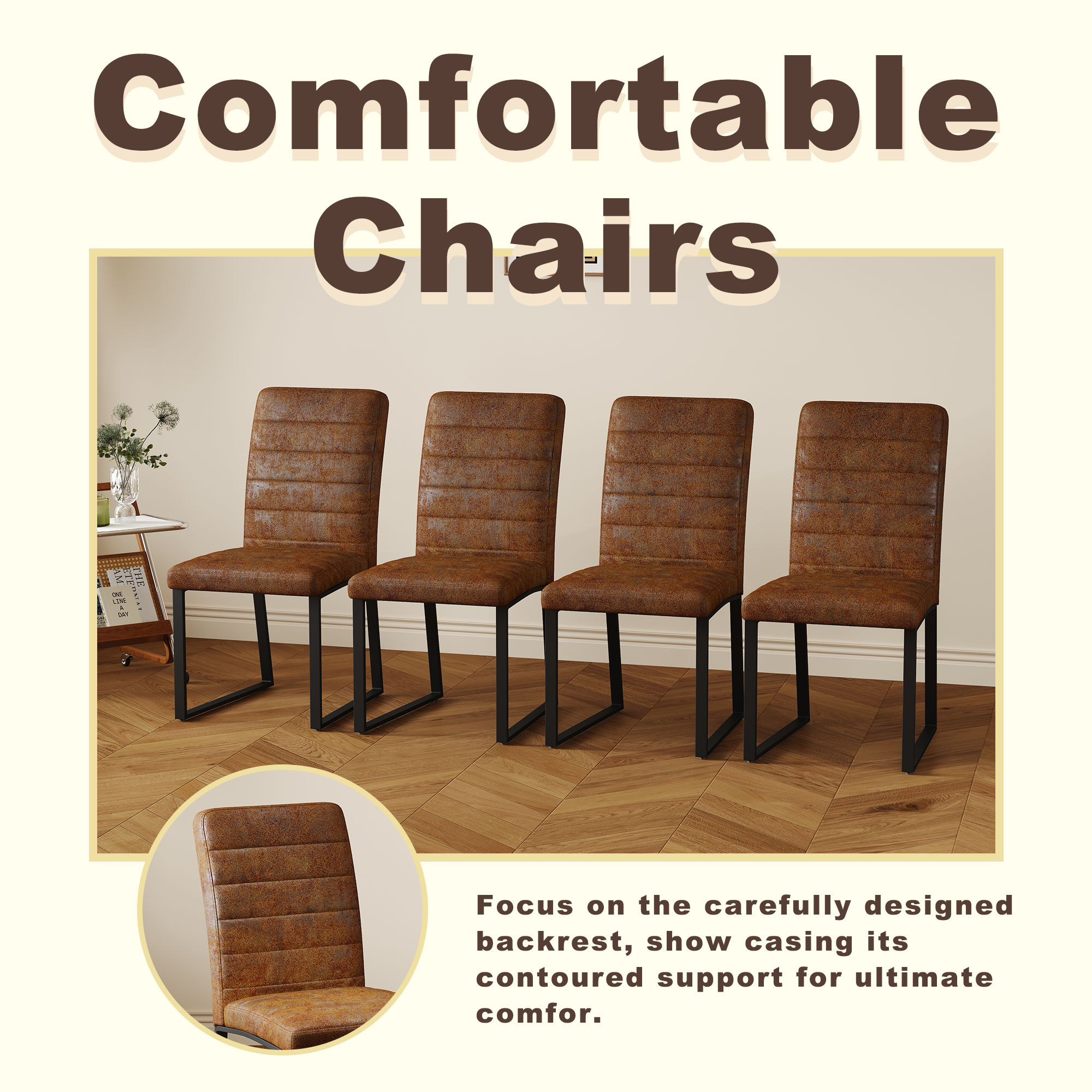 Heavy-duty Chairs Set Iron Frame