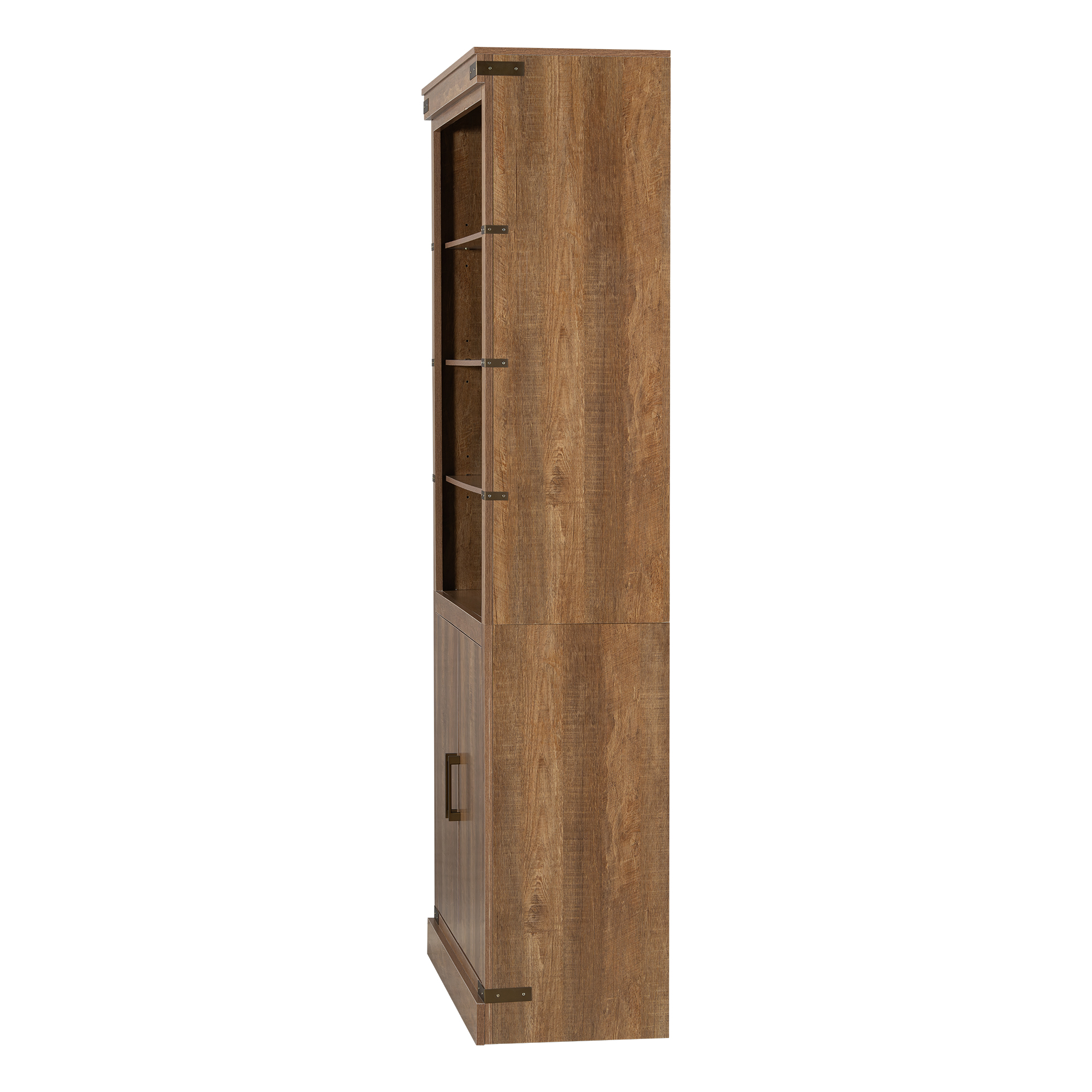Modern Bookshelf With Doors Walnut