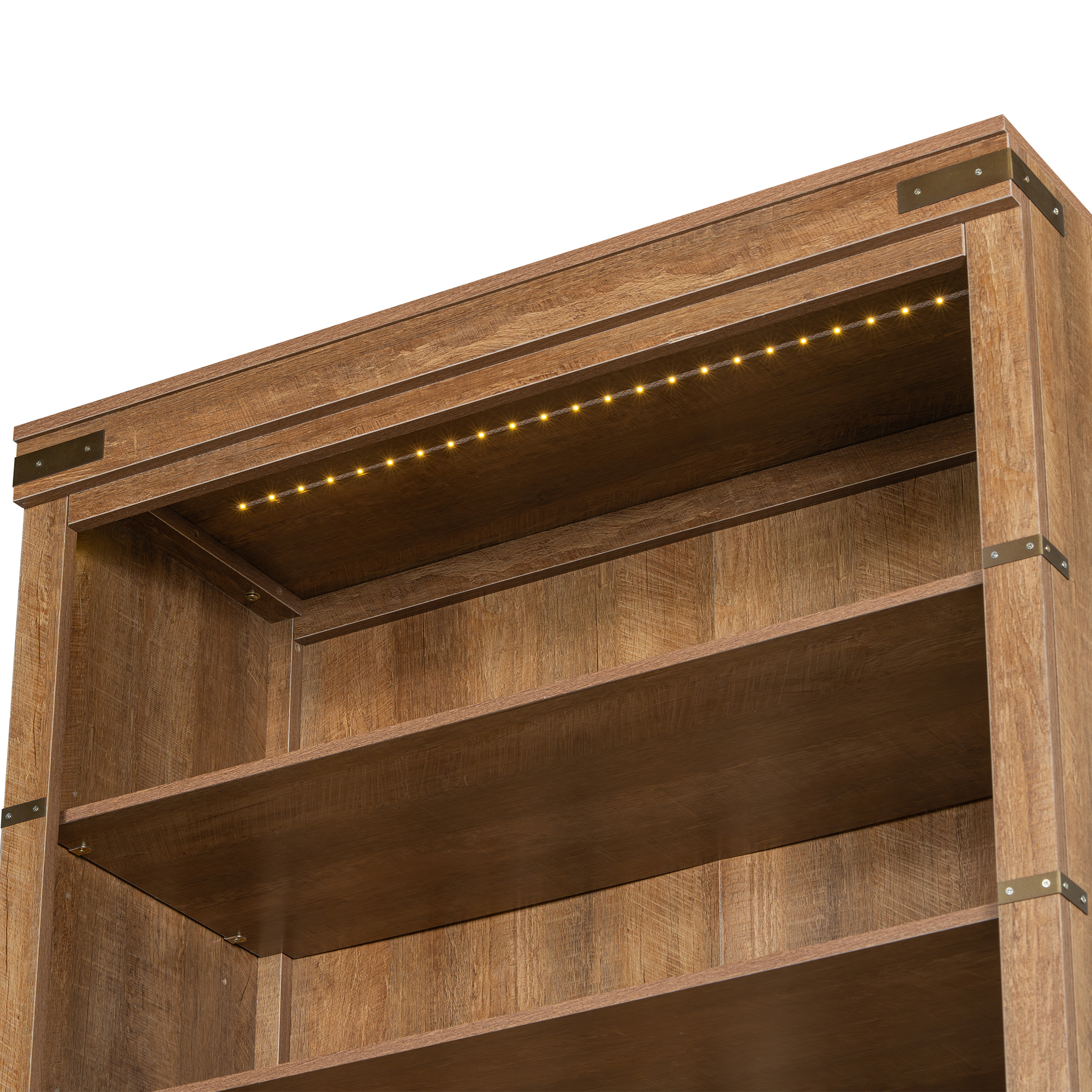 Modern Bookshelf With Doors Walnut