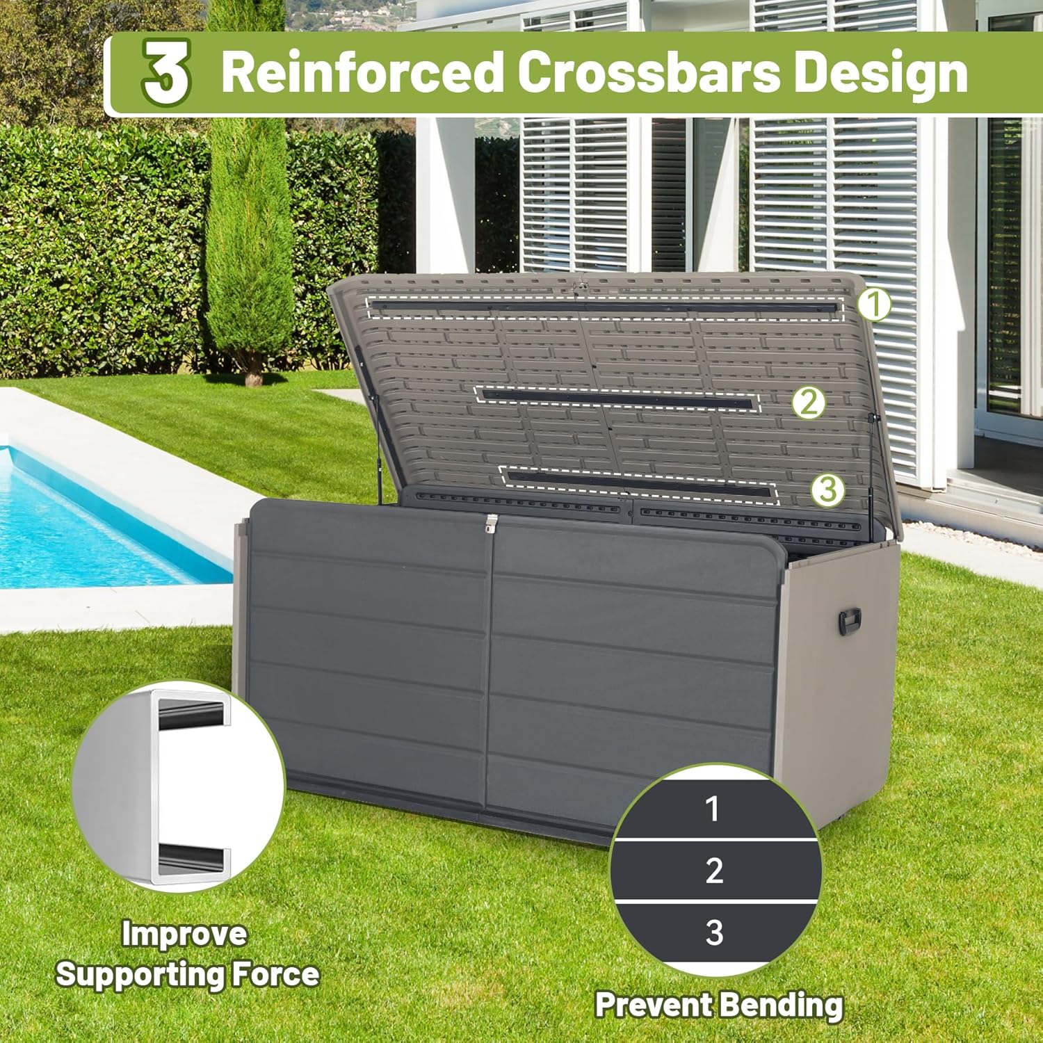 Resin Deck Box 160 Gallons Lockable