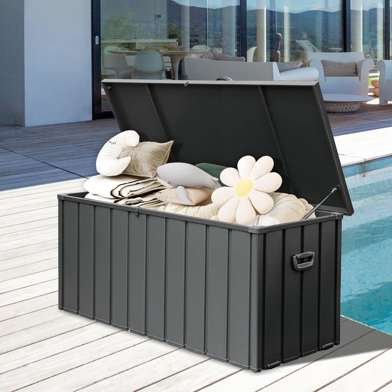 Metal Deck Box, 190 Gallon Waterproof Storage