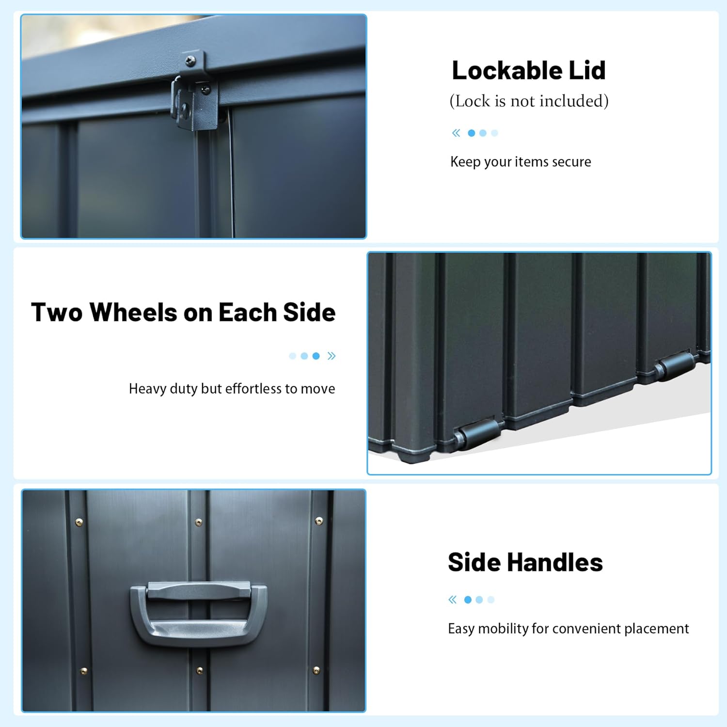 Metal Deck Box, 190 Gallon Waterproof Storage