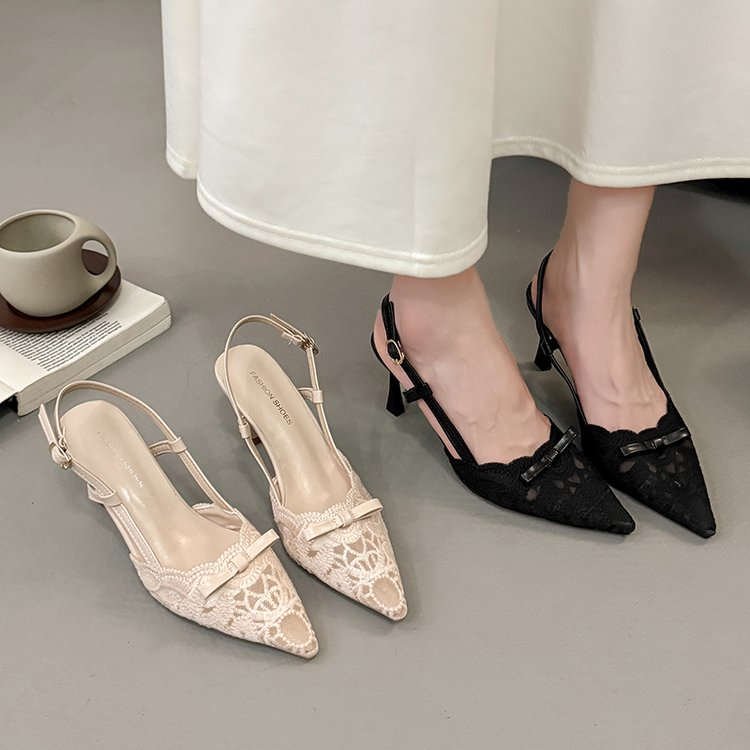French Lace High Heels Women Stiletto