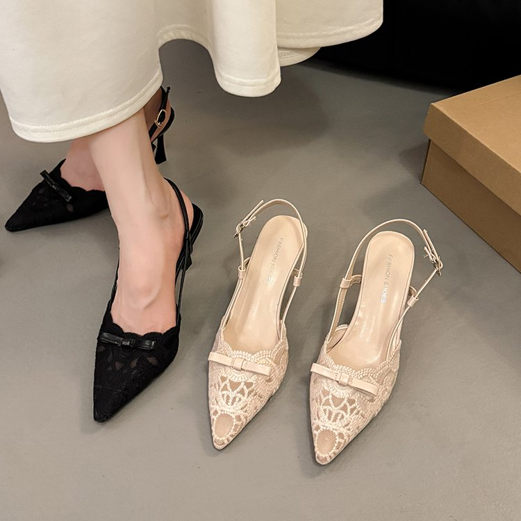 French Lace High Heels Women Stiletto