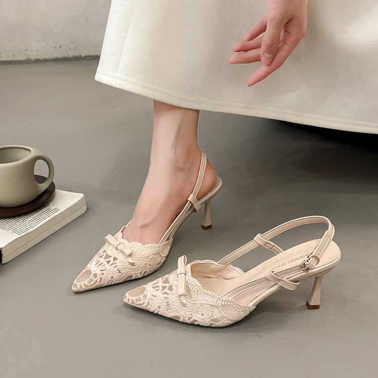 French Lace High Heels Women Stiletto