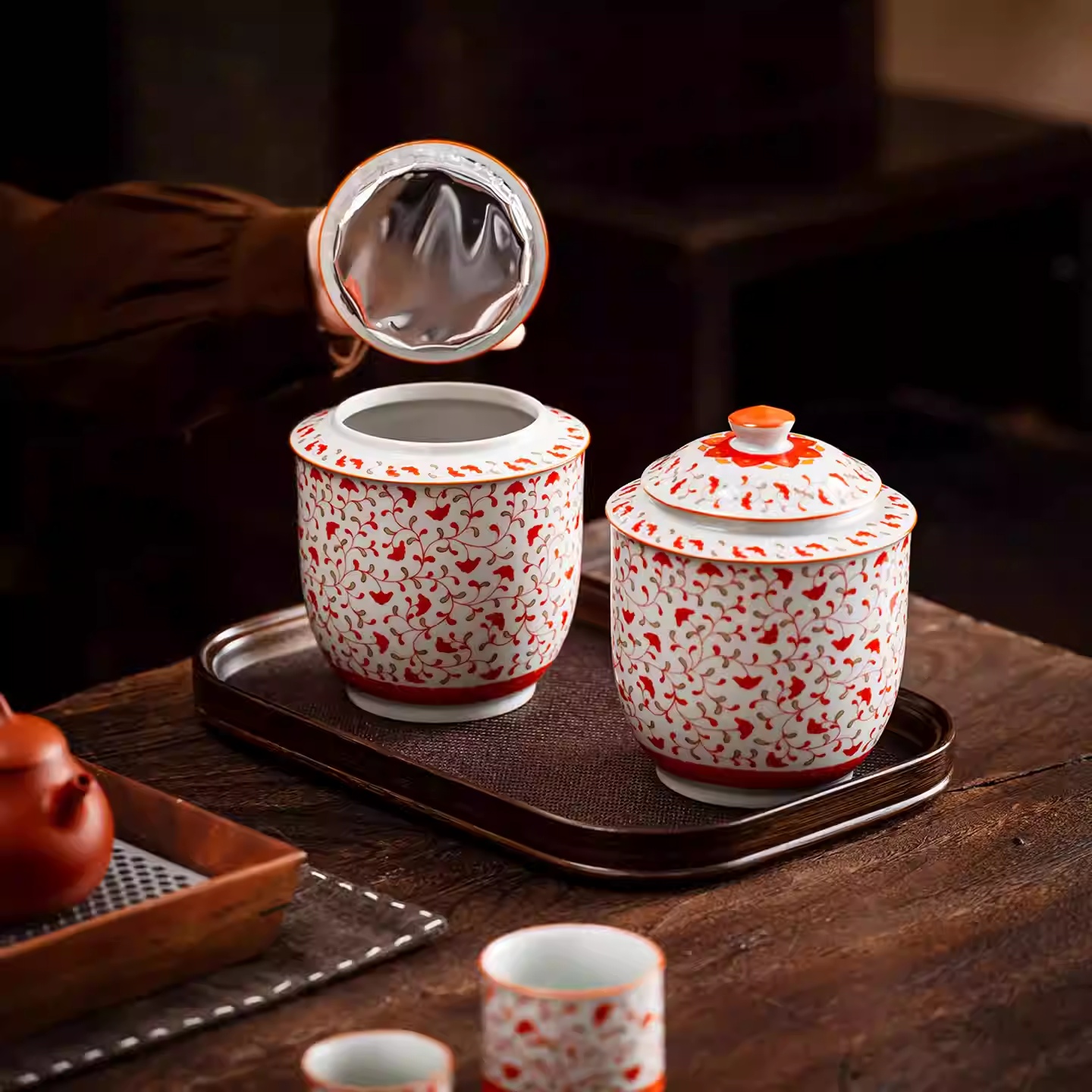 Tea Caddy Ceramic Man Ting Fang