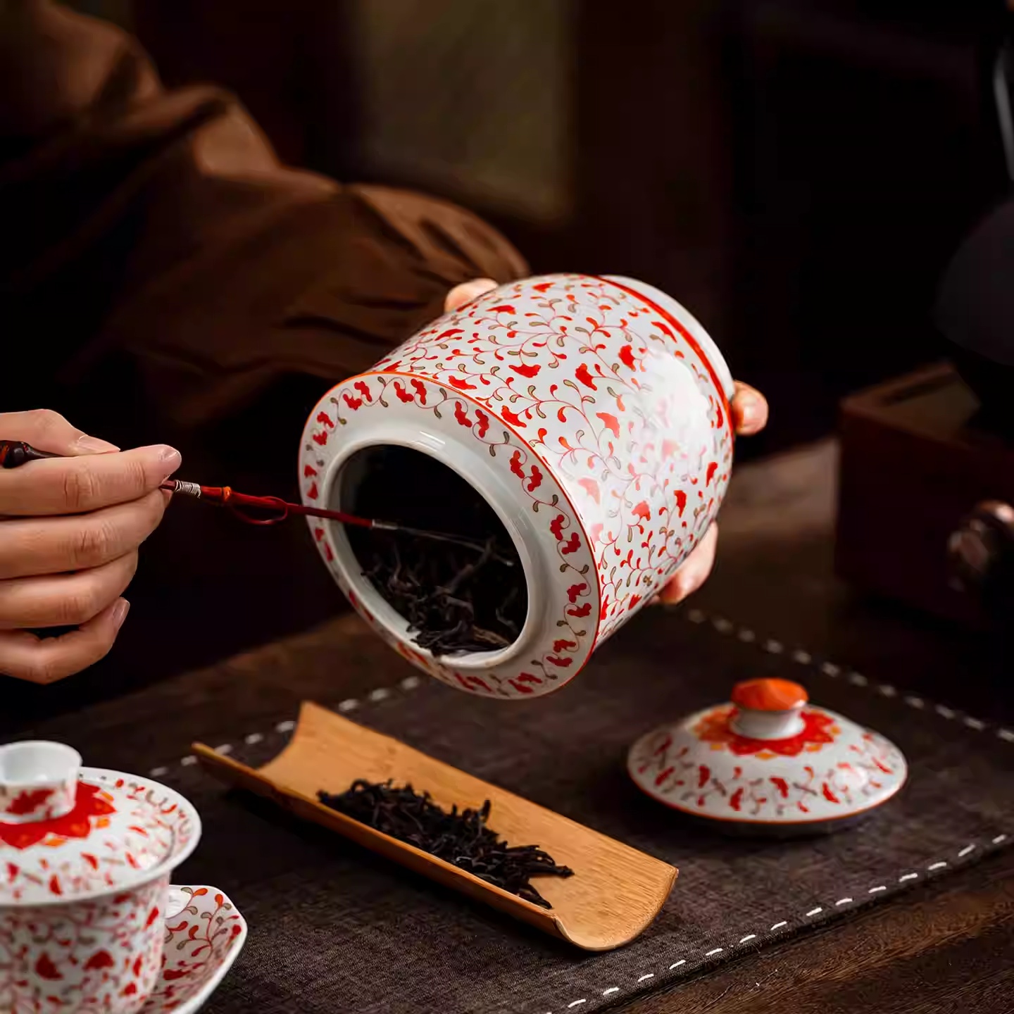 Tea Caddy Ceramic Man Ting Fang