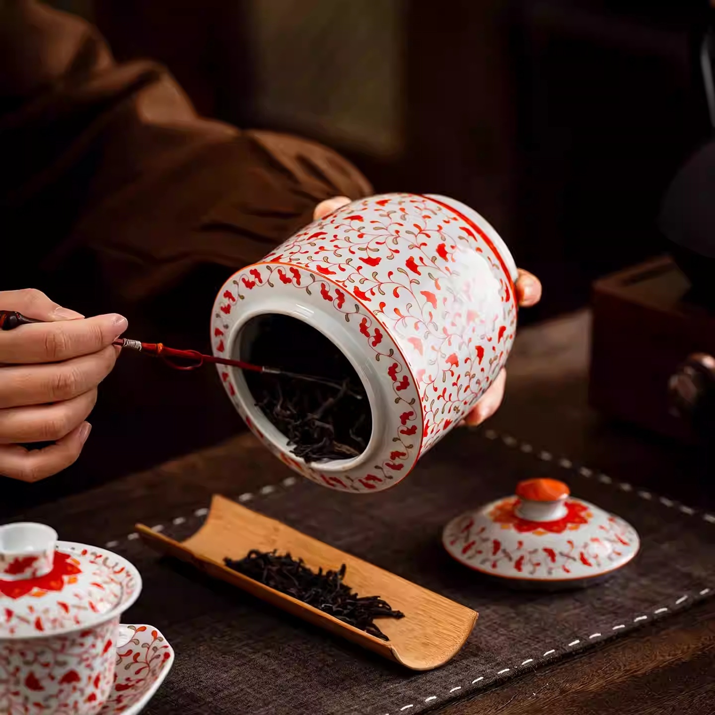 Tea Caddy Ceramic Man Ting Fang