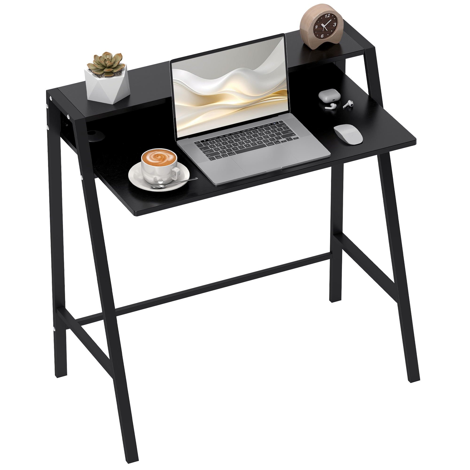 Modern Computer Desk Metal Frame Black